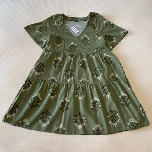 NWT Old Navy olive green floral dress
